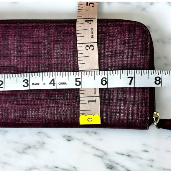 💜Purple Fendi Zucca Zip-around Wallet-interior wear - Picture 13 of 13